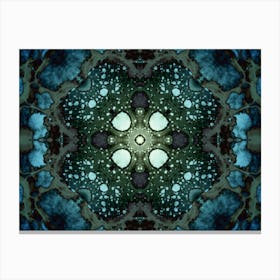 Alcohol Ink Emerald, Blue And Indigo Canvas Print