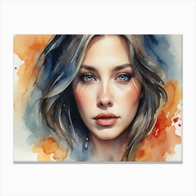 Watercolor Of A Woman 3 Canvas Print