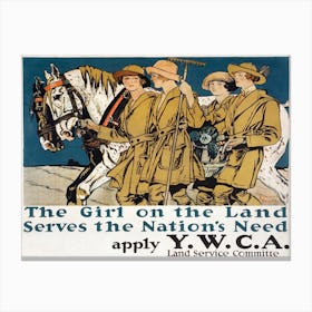The Girl On The Land Serves The Nation S Need (1918), Edward Penfield Canvas Print