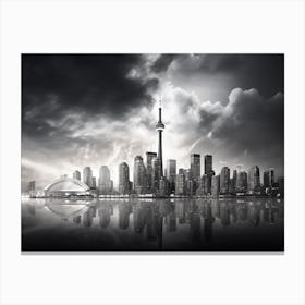 Black And White Photograph Of Toronto 1 Canvas Print