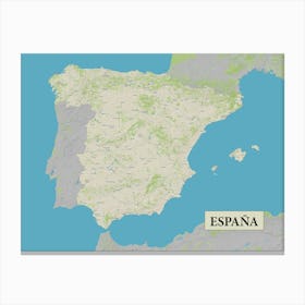 Spain map art Canvas Print