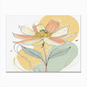 Bee On A Flower Canvas Print