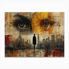 Temporal Resonances: A Conceptual Art Collection. City On Fire Canvas Print