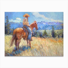 Cowboy In Montana 2 Canvas Print