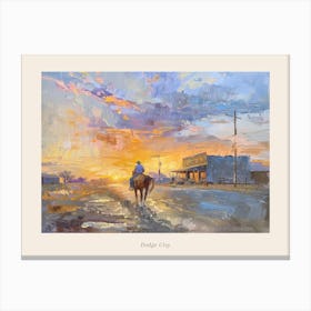 Western Sunset Landscapes Dodge City Kansas 2 Poster Canvas Print