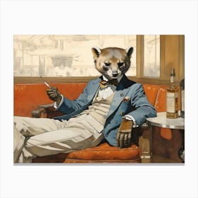 The smart Marten at the club Canvas Print