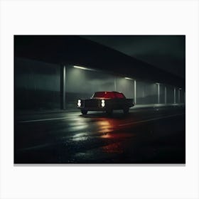 Retro Car At Highway 03 Canvas Print