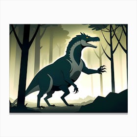 Dinosaur In The Forest 1 Canvas Print