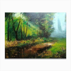 Landscape Painting, Impressionist Painting, Oil On Canvas, Brown Color Canvas Print