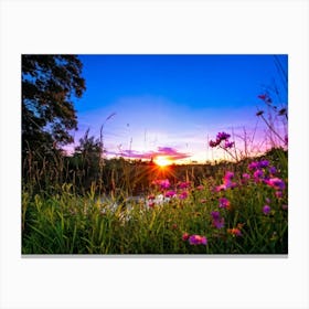 A Bright Sunrise Casting A Luminescent Glow On A Lush Countryside Garden During Summer Awash With P (1) 2 Canvas Print