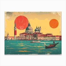 Abstract Venice poster illustration 9 Canvas Print