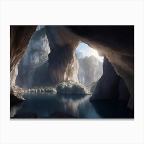 Scenic Karst Formations Etched Into Limestone Caves Canvas Print