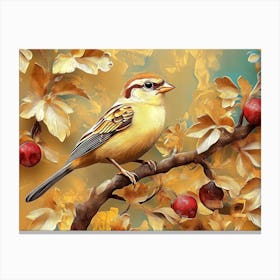 Bird On A Branch 3 Canvas Print