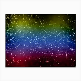 Red, Blue, Yellow Shining Star Background Canvas Print
