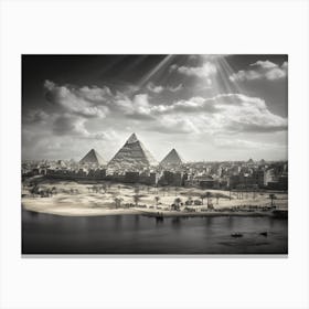 Black And White Photograph Of Cairo Egypt Canvas Print