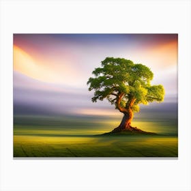 Tree At Dawn 3 Canvas Print