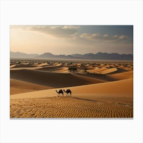 Camels In The Desert 11 Canvas Print