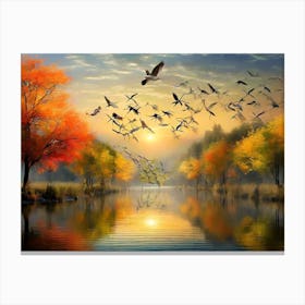 Birds In The Sky Canvas Print