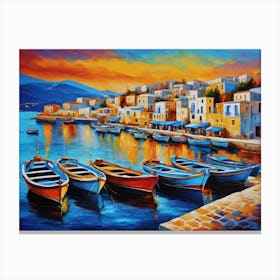 Boats In Harbour 1 Canvas Print
