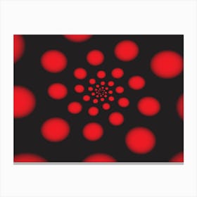 Red Spiral Dots Canvas Print