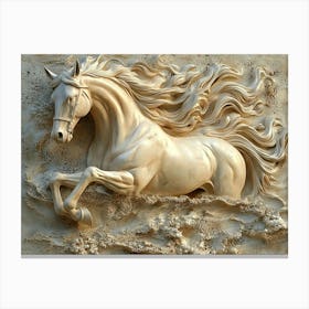 3d Horse Sculpture Canvas Print