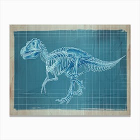 Pachycephalosaurus Skeleton Hand Drawn Blueprint 2 Canvas Print