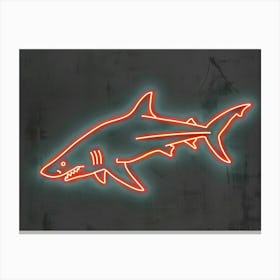 Orange Smooth Hammerhead Neon Shark 8 Canvas Print