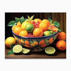 Oranges In A Bowl 2 Canvas Print