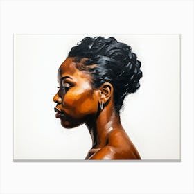 Side Profile Of Beautiful Woman Oil Painting 110 Canvas Print