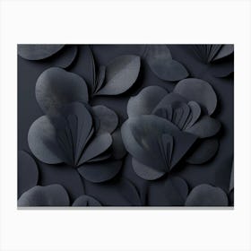 3d Dark Paper Art Fan Shape Nature Flower 2 Canvas Print