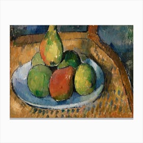Plate Of Fruit On A Chair, Paul Cézanne Canvas Print