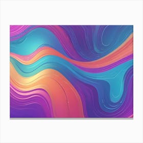 Abstract Design Of Colorful Wavy Lines Resembling Ocean Waves Or Flowing Paint Canvas Print