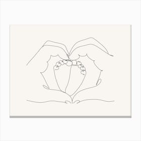 Heart Drawing Kids and Nursery Canvas Print