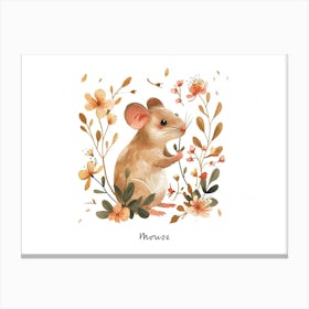 Little Floral Mouse 1 Poster Canvas Print