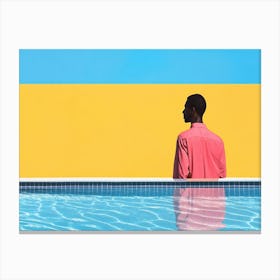 Portrait Of A Man In A Pool Canvas Print