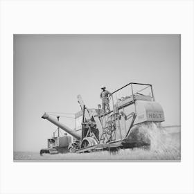 The Straw Pours From Combine Used In Wheat Fields On Eureka Flats,Walla Walla County, Washington By Russell Lee Canvas Print