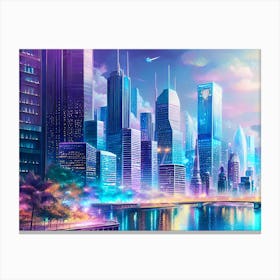 Futuristic Cityscape 40 Canvas Print