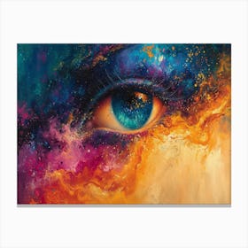 Digital Fusion: Human and Virtual Realms - A Neo-Surrealist Collection. Eye Of The Universe 1 Canvas Print