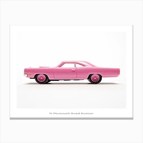 Toy Car 71 Plymouth Road Runner Pink Poster Canvas Print