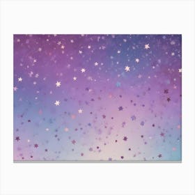 A Scattering Of Silver Stars On A Gradient Background Of Pink, Purple, And Blue, Creating A Dreamy And Whimsical Effect Canvas Print