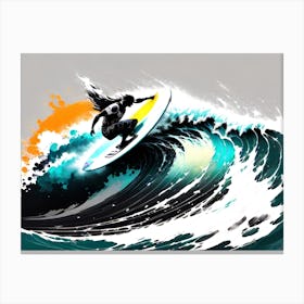 Surfer On A Wave Canvas Print