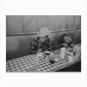 Cowboys Eating Breakfast At Restaurant On The Grounds Of The San Angelo Fat Stock Show, San Angelo, Texas By Canvas Print