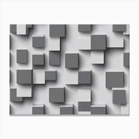 Abstract Grey Cubes Canvas Print