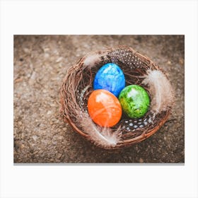 Easter Eggs In A Nest 9 Canvas Print
