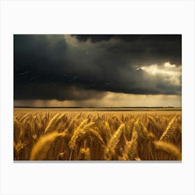 Storm Clouds Over A Wheat Field Paintings Art Print Canvas Print