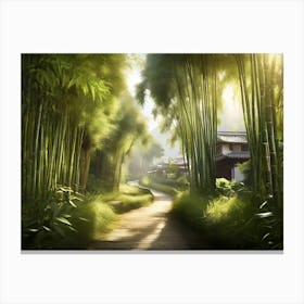 Bamboo Forest paintings art print Canvas Print