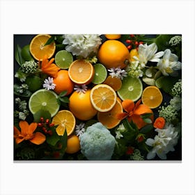 Flowers And Citrus 16 Canvas Print