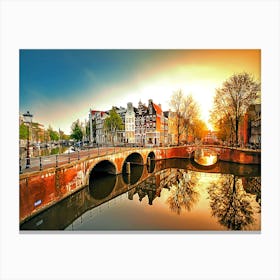 Sunrise In Amsterdam Canvas Print