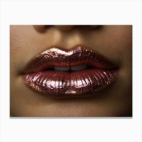 Metallic Lips Canvas Print