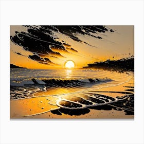 Sunset On The Beach 1 Canvas Print